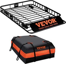 VEVOR Roof Rack Cargo Basket, 51" x 36" x 5" Rooftop Cargo Carrier w/ 15 Cu Ft W