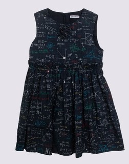 RRP€435 DOLCE & GABBANA Kids Dress Size 6Y Blue Algebra Print Made in Italy