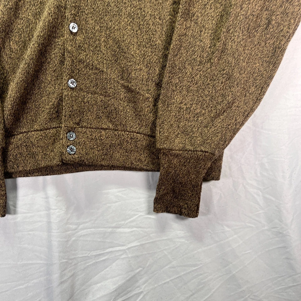 Suéter Vintage Eslabones Ciprés Para Hombres XL Marrón Cárdigan Botones Acrílico Abuelo EE. UU. Foto 4 de 4