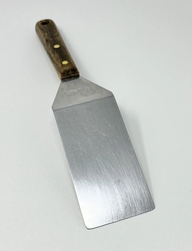 Vintage Geneva Forge Short Handle Spatula Wood Handle Stainless Steel USA - Image 2 of 4
