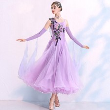 Latin Ballroom Dance Dress Modern Salsa Waltz Standard Long Dress N112 4 Colors