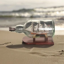 Balinese Vintage Handcrafted Ship In A Bottle Nautical Decor Collectible