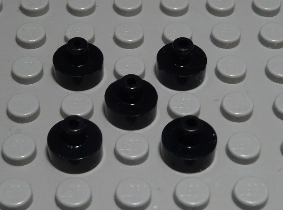 Lego Platte rund mit Pin 1x1 Schwarz 5 Stück                              (4071) - Bild 1 von 1