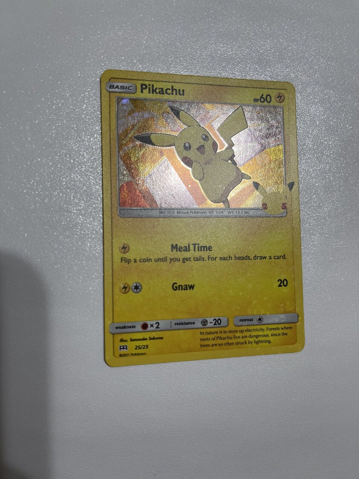 Mavin  McDonalds Pikachu Holo Shiny 25/25 Fresh Pokemon Card 2021 With  Stickers