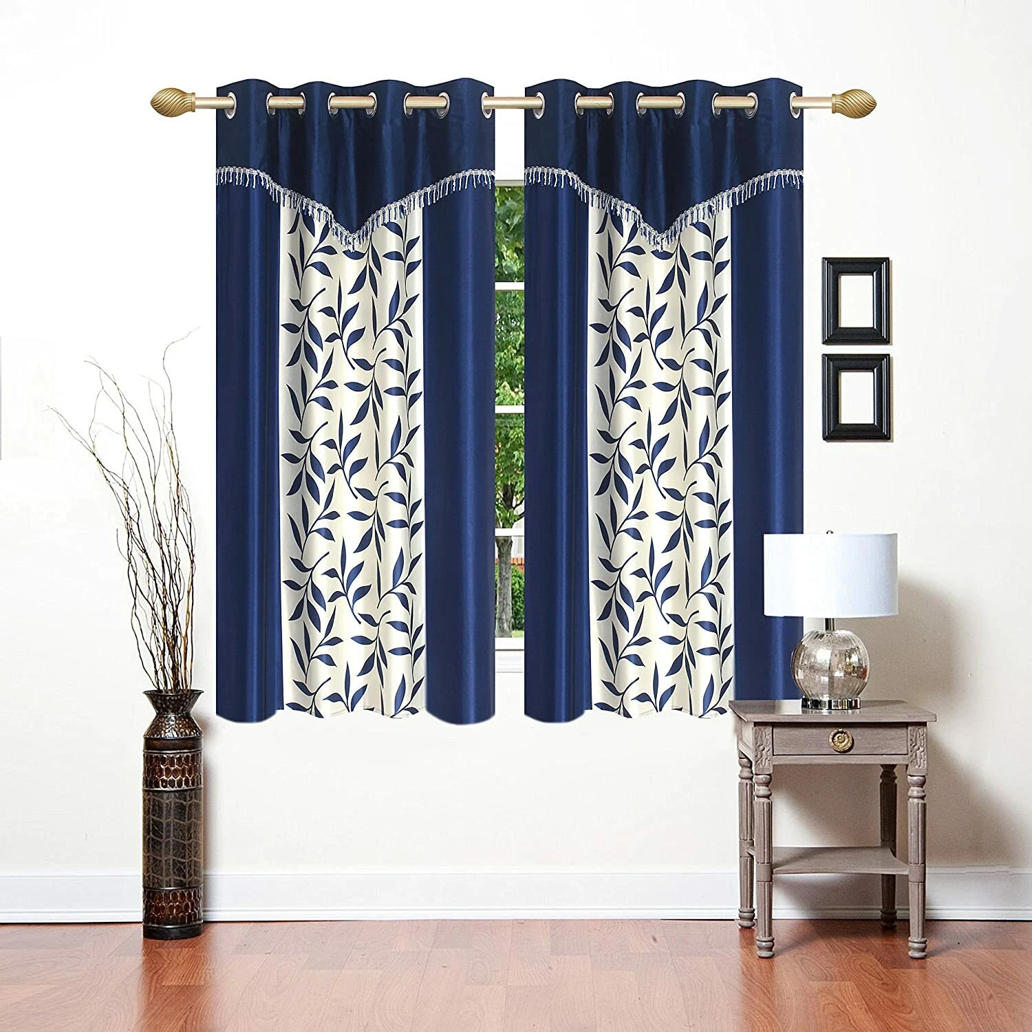 Nuevo Juego De Cortinas Con Ojal De 2 Piezas - 5 Pies