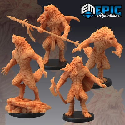 WEREWOLF, Dungeons and Dragons Miniature, Epic Miniatures, DnD Wolf Warrior