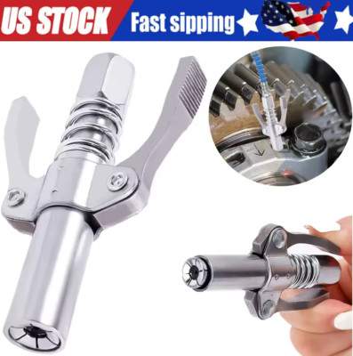 Grease Gun Coupler Double Handle High Pressure Quick Release Lock Oil Nozzles