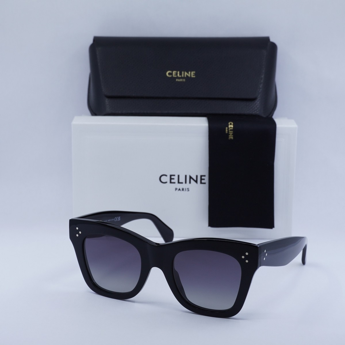 New Celine CL4004IN 01D Black/Grey Gradient Polarized 50-22  display picture 1