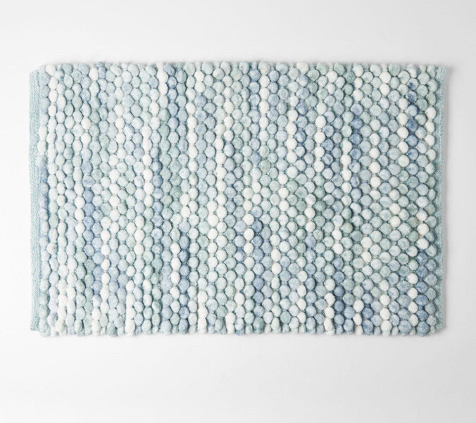 & FINCH ‘Cirrus’ Large Bobble Aqua Bath Mat eBay