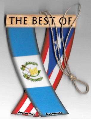 Rear view mirror car flags Guatemala and Puerto Rico unity flagz for inside car