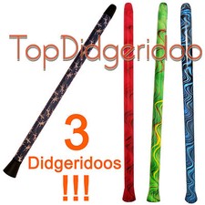 LOT: 3X Modern Didgeridoos 130cm51" Easy To Play, Loud Sound, Light Weight