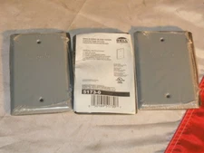 HUBBELL BELL OUTDOOR 5173-0 SINGLE GANG BLANK COVER, GRAY 51730 - LOT OF 3