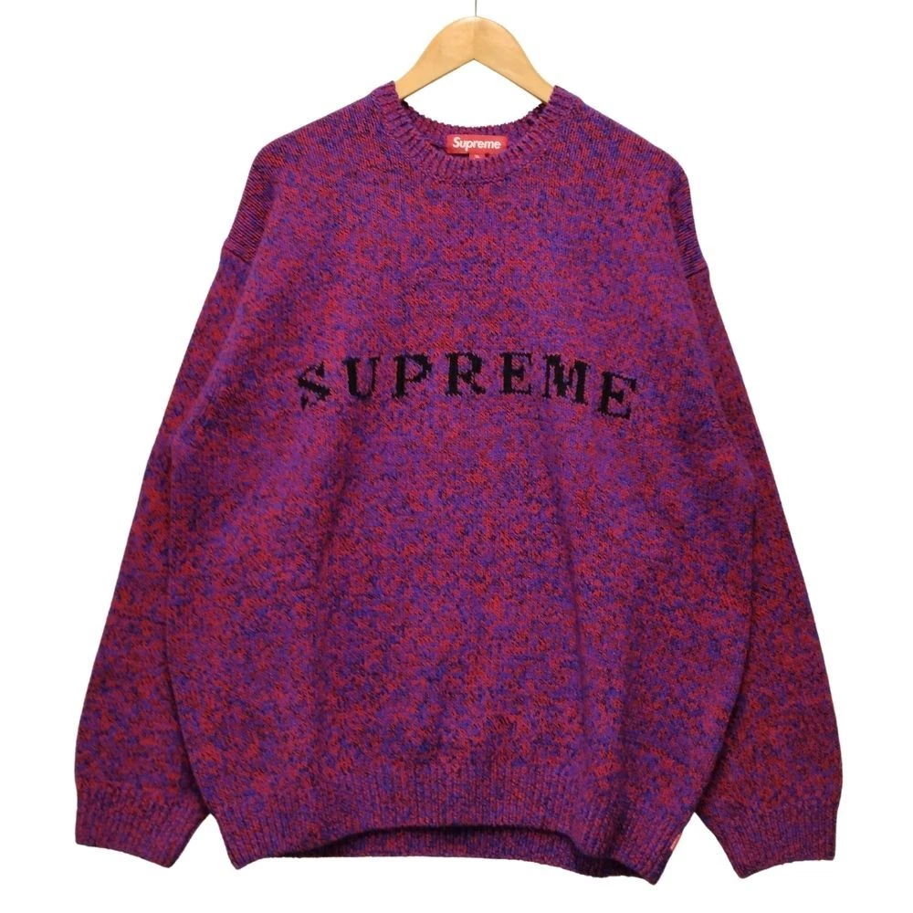 Pull tricoté rouge logo contrasté SUPREME 25SS série XL authentique / 36871