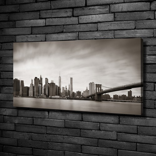 Tableau Sur Verre Trempé Manhattan New York - 120x60 Cm, Moderne, Neuf