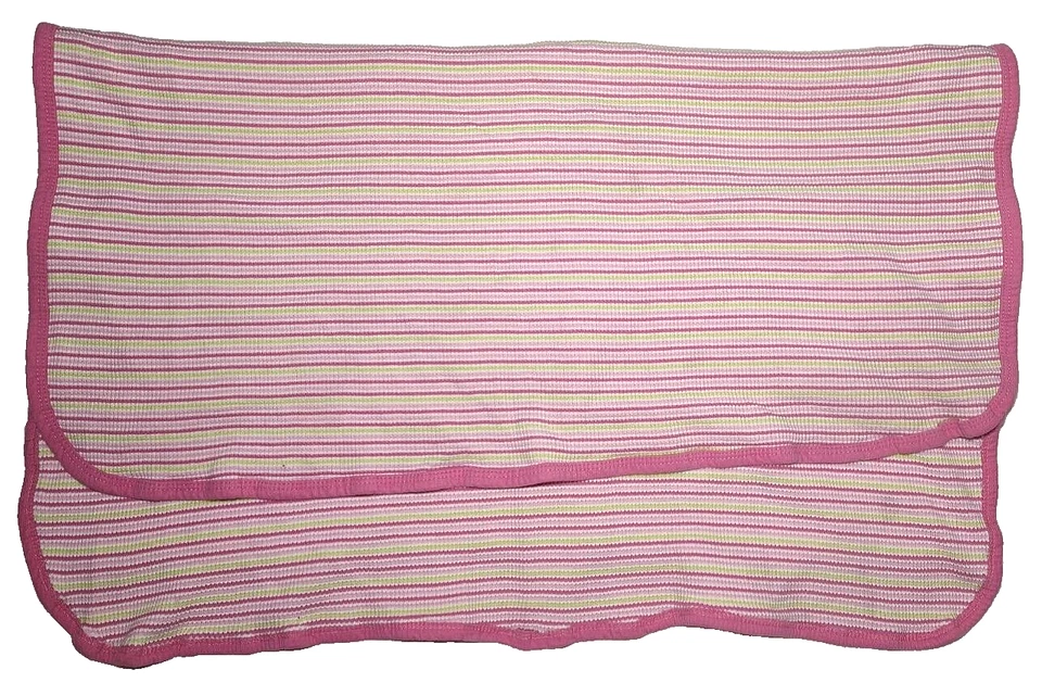 Manta térmica para bebé Gerber rosa verde blanco rayas Lovey tejido gofre 25" Foto 3 de 3