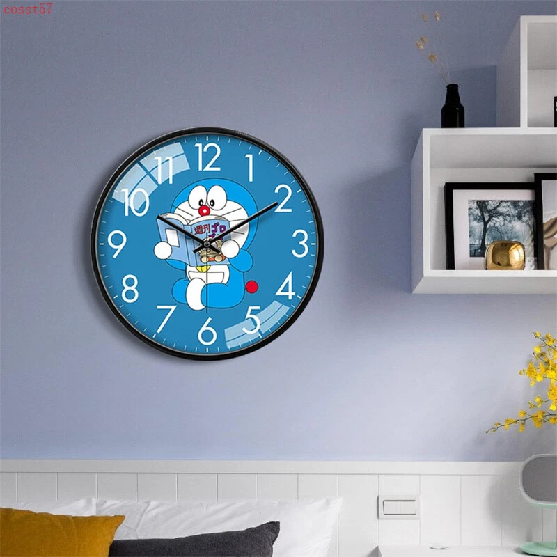 Reloj de Pared Doraemon Dibujos Animados Habitación Infantil Decoración Hogar Reloj Silencio Redondo Regalo 10/12/14" Foto 3 de 4