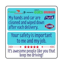  100pcs STICKER LABEL For all Drivers Hands and car are cleaned NEW
