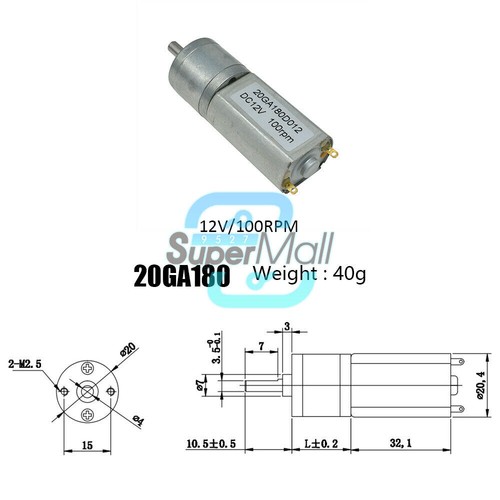 DC 3V 6V 12V 100RPM Micro Speed Reduction Gear Motor Wheel Shaft Metal Gearbox - Bild 10 von 118