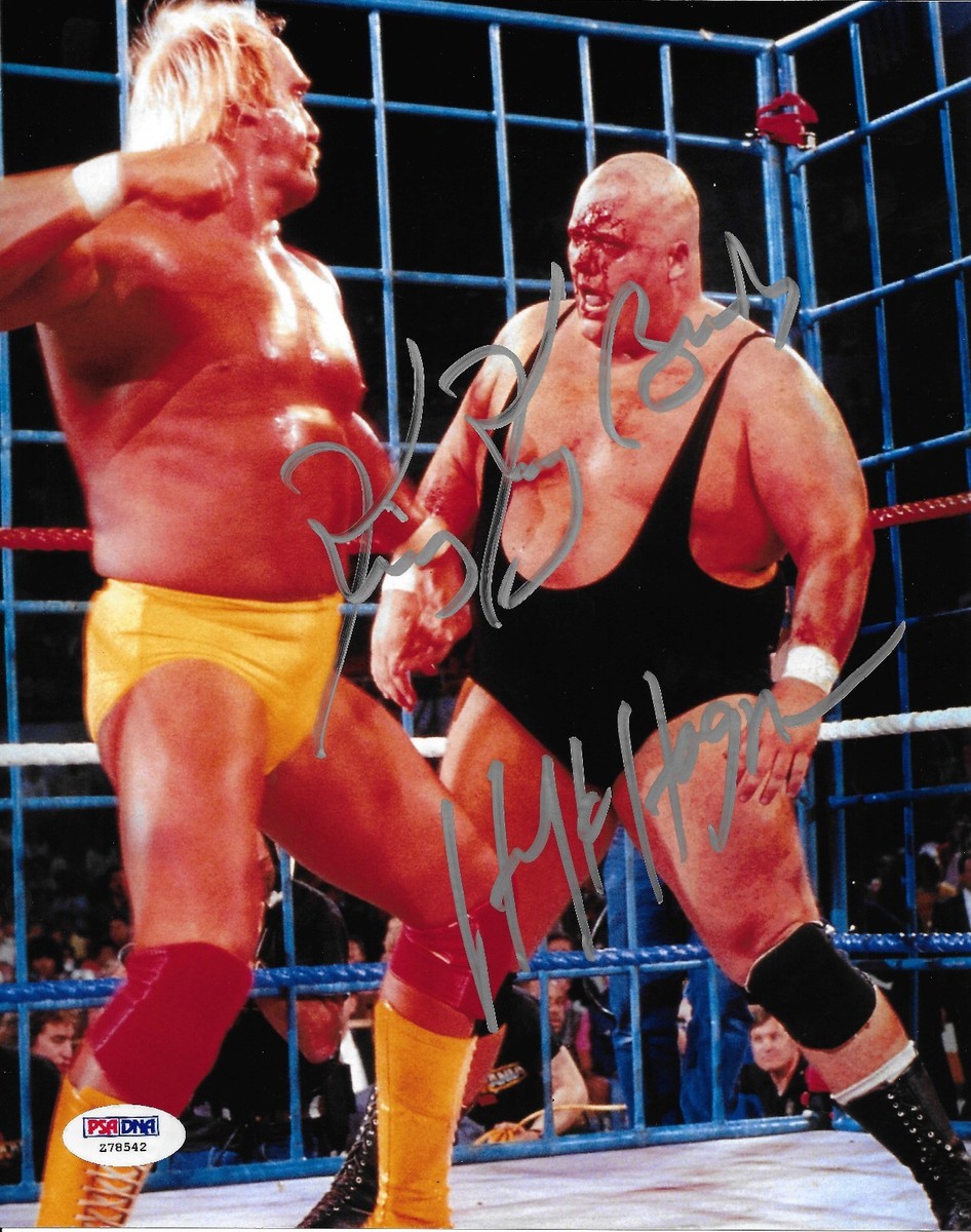 スポーツ選手 hogan and King Kong King Kong Bundy & Hulk Hogan Signed WWE 8x10 Photo PSA/DNA COA