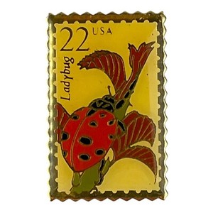 Vintage Ladybug Postage Stamp Lapel Hat Pin Gift 1987 USPS