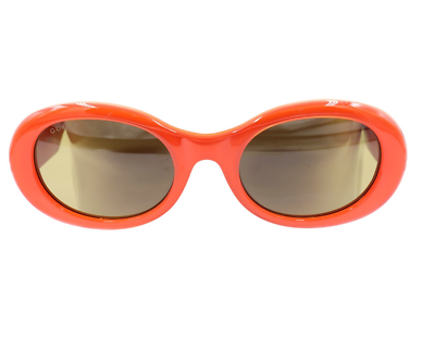 New Gucci Women Orange Oval Sunglasses Brown Lens GG1587S  display picture 2