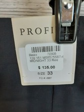 Profilo Dress Pants pleated Slacks midnight  Size 33 Regular nwt  msrp 135.00