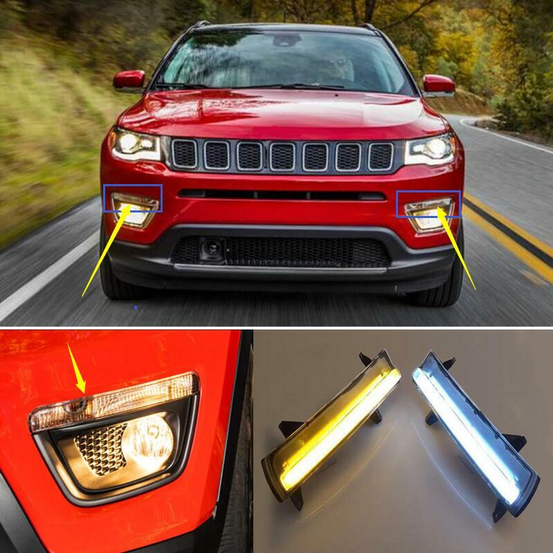 For 2017 2018 Jeep Compass LED Daytime Running Light DRL Fog
