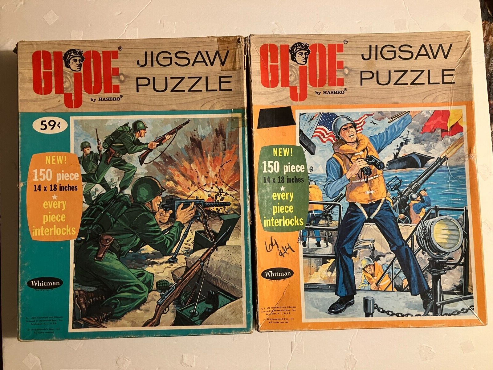 2 original 1965 Whitman puzzles of GI Joe (by Hasbro)