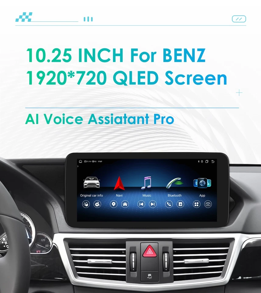 10.25''Android For Mercedes Benz E Class W212 2010-2012 Car GPS Radio Stereo DSP - Image 3 of 4
