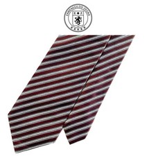 Ermenegildo Zegna Recent Brown Ti -White Black Checkers Stripes Italy 100 Silk