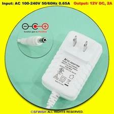 NEW 12VDC/2A AC Power Adapter/Charger *5.5x2.1mm Plug*