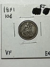 1891 P Seated Liberty Dime XF Great Detail