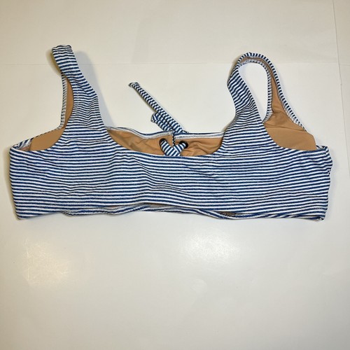 J Crew Women’s NEW Blue & White Striped Lace-Up Bathing Suit Bikini Set-Size 3X - Picture 15 of 19