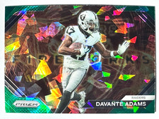 DAVANTE ADAMS Raiders 2023 Prizm GREEN CRACKED ICE PARALLEL FIREWORKS Card #F-21