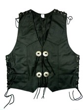 Oldschool Lederweste, Kutte im Motorrad, Rocker, Western, Biker-Style schwarz