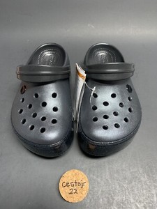 metallic platform crocs