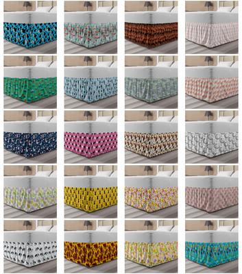 Ambesonne Butterfly Bedskirt Elastic Wrap Around Skirt Gathered Design