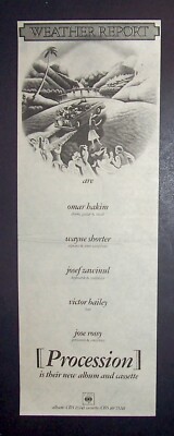 Weather Report Procession 1983 Small Poster Type Ad, Advert (Wayne Shorter)