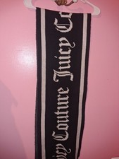 juicy couture black white logo knit scarf