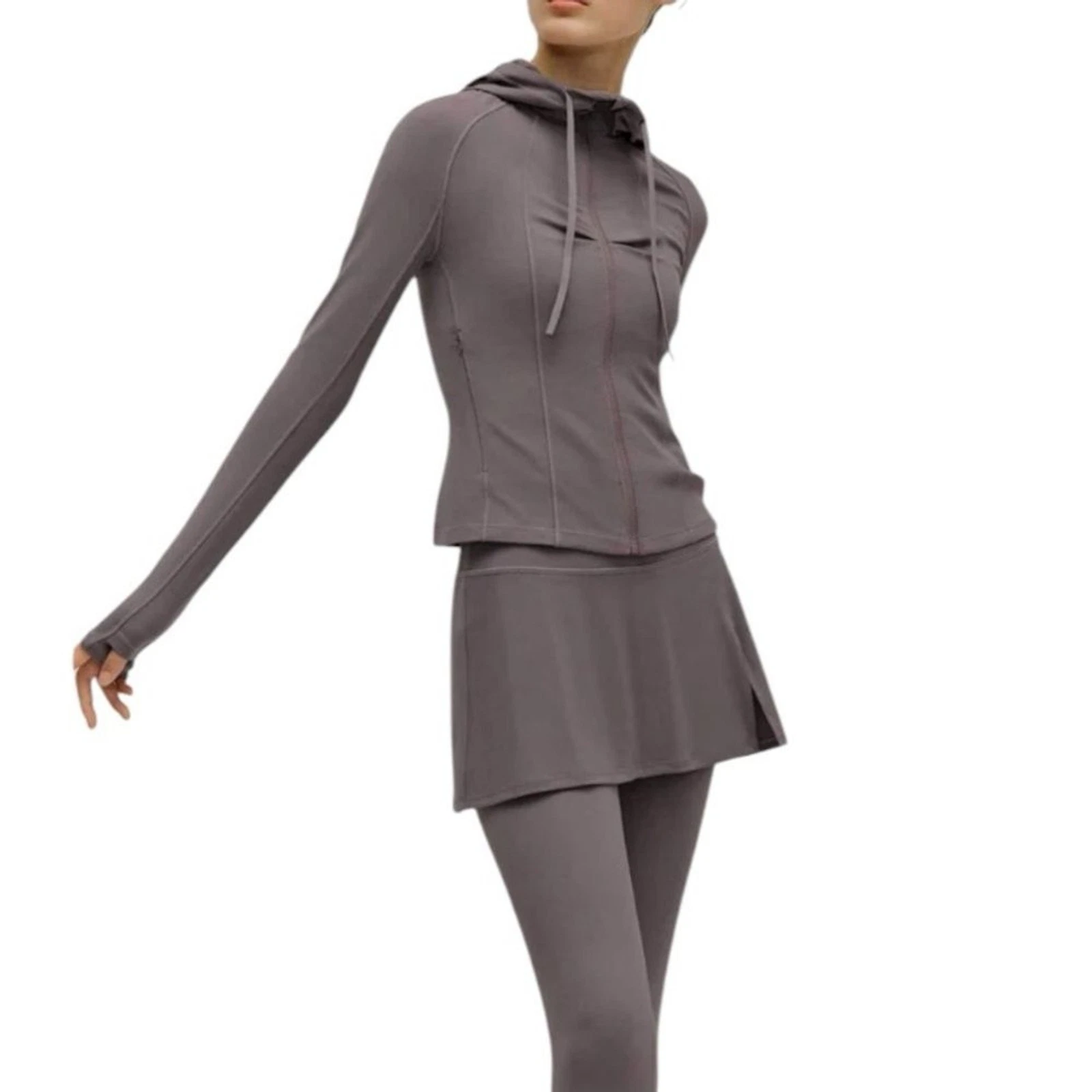 NWT Neiwai Storm Front Grey Zip Front Ballet Hooded Jacket Medium Reg. $175