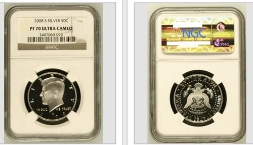 2008-S Silver Proof Kennedy Half Dollar NGC PF 70 Ultra Cameo