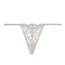 Victoria's Secret Dream Angels Twinkle Strap Lace V-String Panty M Pearl NEW