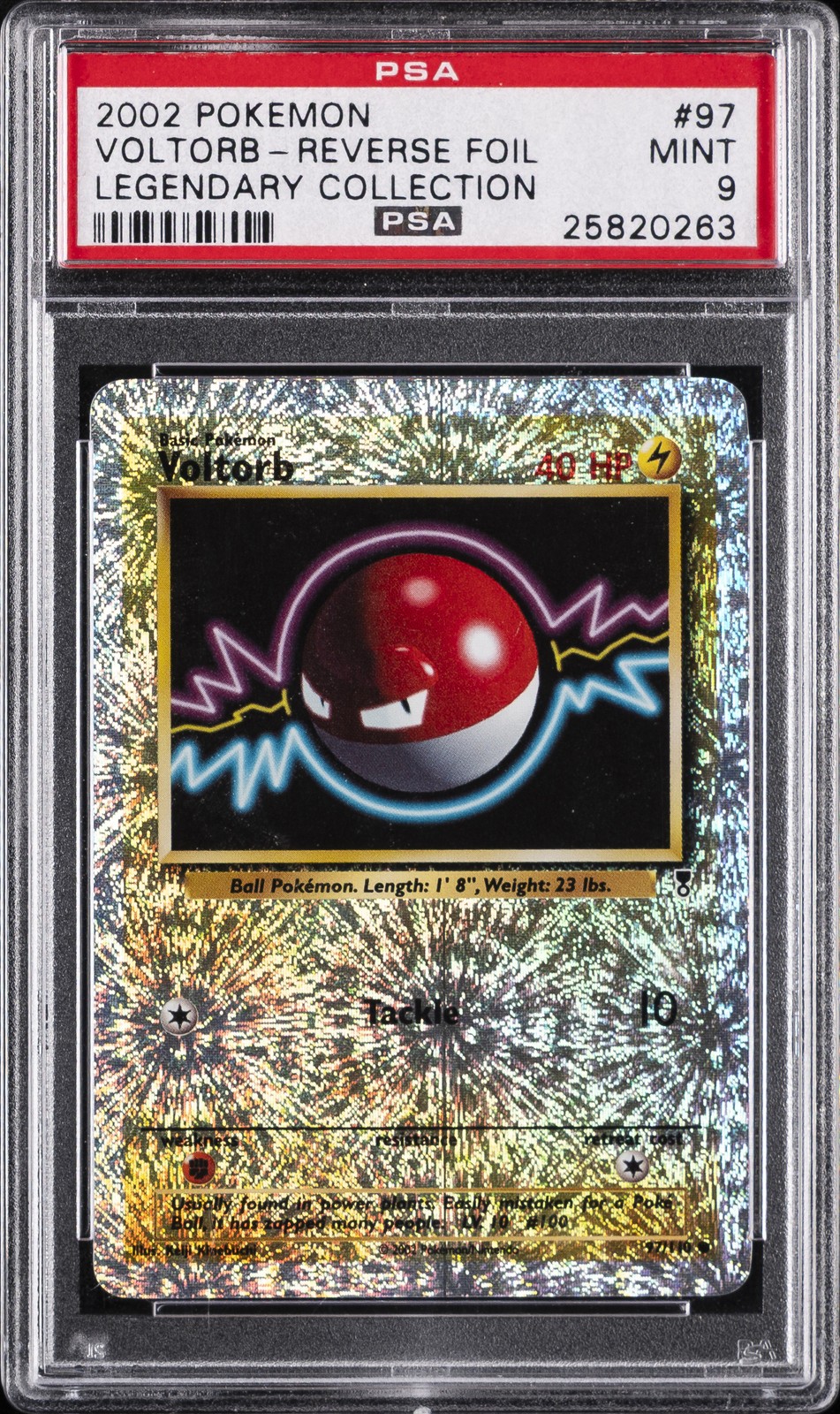 2002 POKEMON LEGENDARY COLLECTION  #97 VOLTORB-REVERSE FOIL PSA 9
