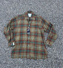 60s Deadstock Arrow Chevella Shirt Shadow Plaid Rayon 1960s Vintage Flannel
