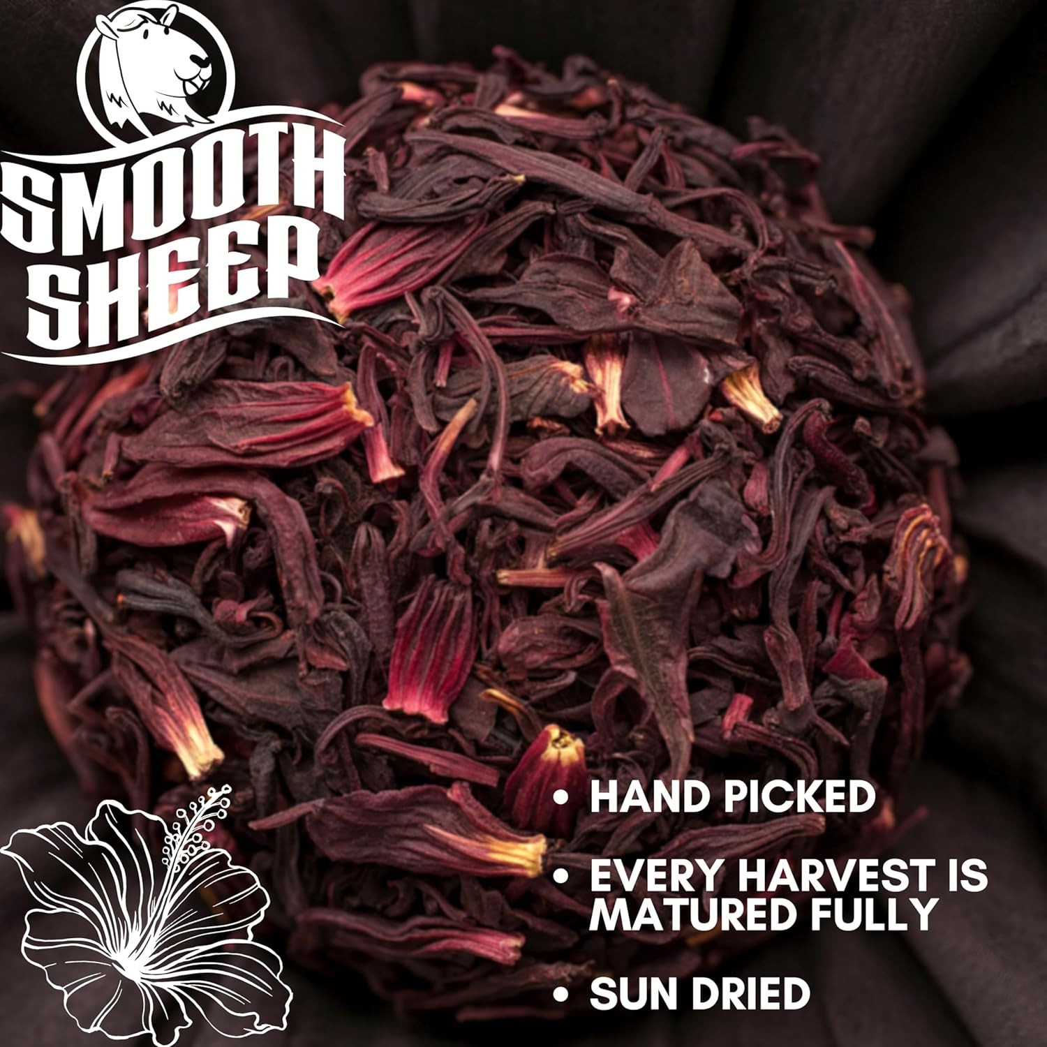 Smooth Sheep 1 LB 100%  Premium Dried Hibiscus Flowers Tea,Jaimaica Tea