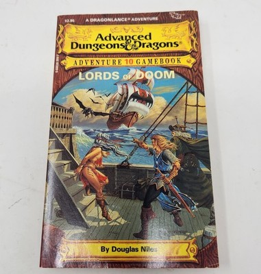 Lords of Doom AD&D TSR Dragonlance Adventure Gamebook #10 - 1st ed W Stat Card