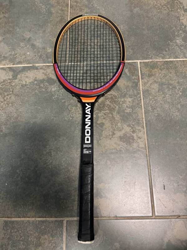 Vintage Donnay Fiberwood Tennis Racket with Cover.  Used Good Condition.