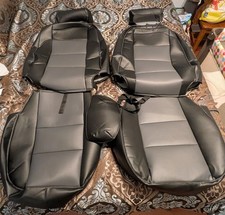 New 1999-2004 Mustang Front Seat Cover Set Blackcharcoal Gray Leatherette New 1999-2004 Mustang Front Seat Cover Set Blackcharcoal Gray Leatherette
