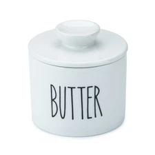 Heartland Home Porcelain Butter Crock - French Butter Keeper for Kitchen Counter
