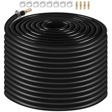 100Ft 3/8" Self Sinking Aeration Hose Weighted Pond Aerator Kit with Menders